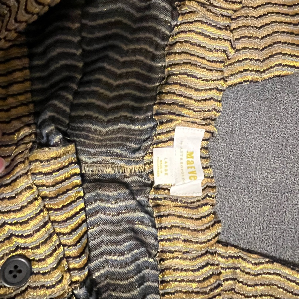 NWT Metallic Gold Maeve Anthropologie Pants Size Large Pockets - Picture 5 of 8